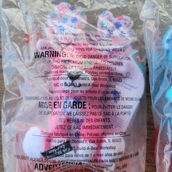 McDonald's Happy Meal Toy Build-A-Bear Workshop Bears 2015 Pink Blizzard Reindee - Picture 3 of 6